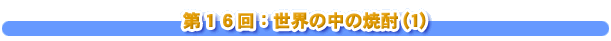 第１６回：世界の中の焼酎(1)