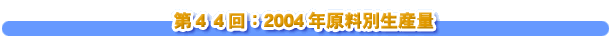 第４４回：2004年原料別生産量