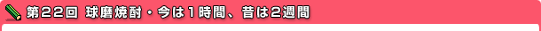 第22回 球磨焼酎・今は1時間、昔は2週間