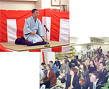 「日本酒と古典落語に親しむ会」の様子