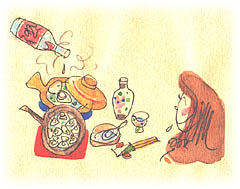 ハマグリの酒蒸しイラスト