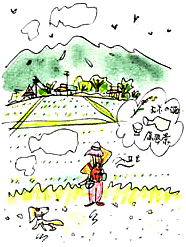 田園風景イラスト
